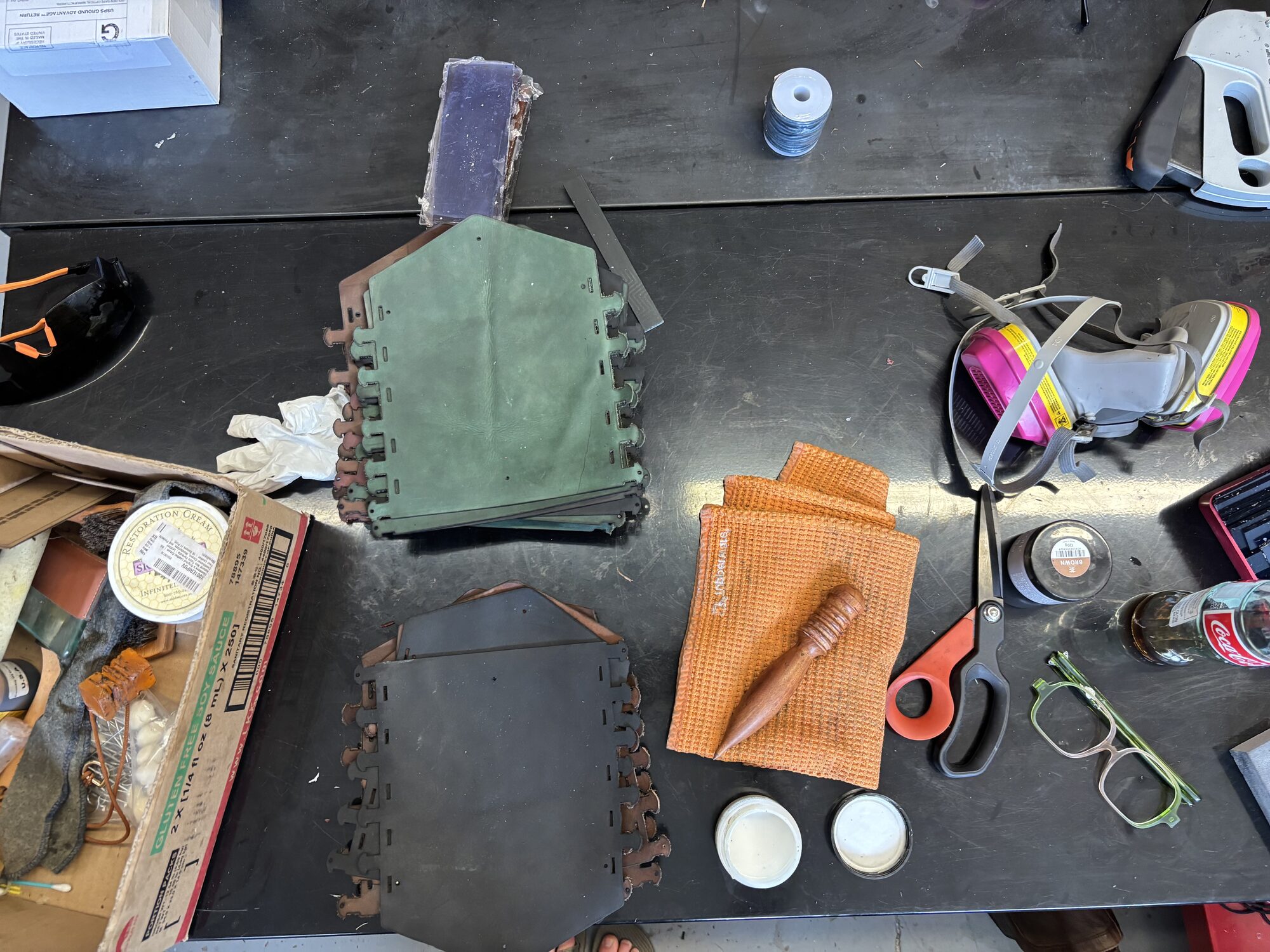 Leather case assembly work