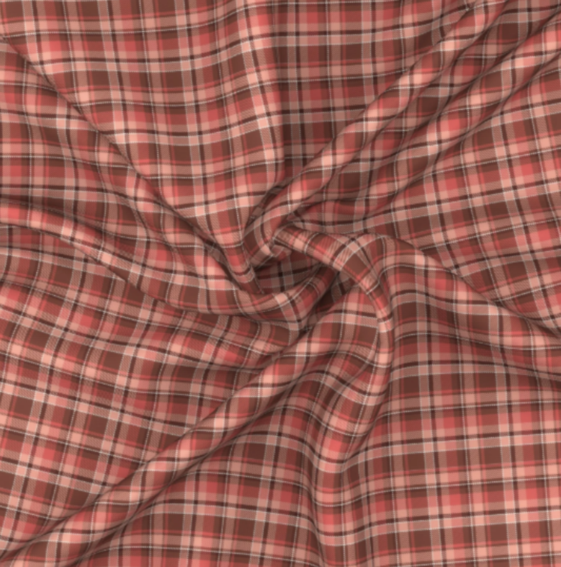 Pink plaid boardshort fabric
