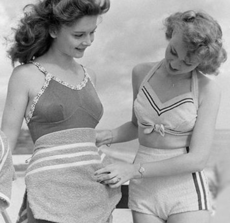 Vintage black and white swimwear